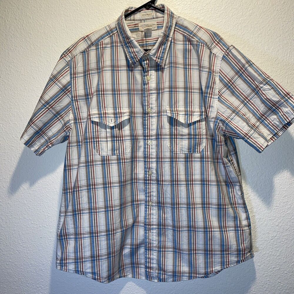 American Eagle Outfitters Vintage Slim Short Sleeve Button Up Shirt XL Men's Y2K